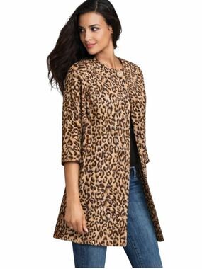 CAbi Carol Anderson Estate Jacket Size Medium NWOT Leopard Print